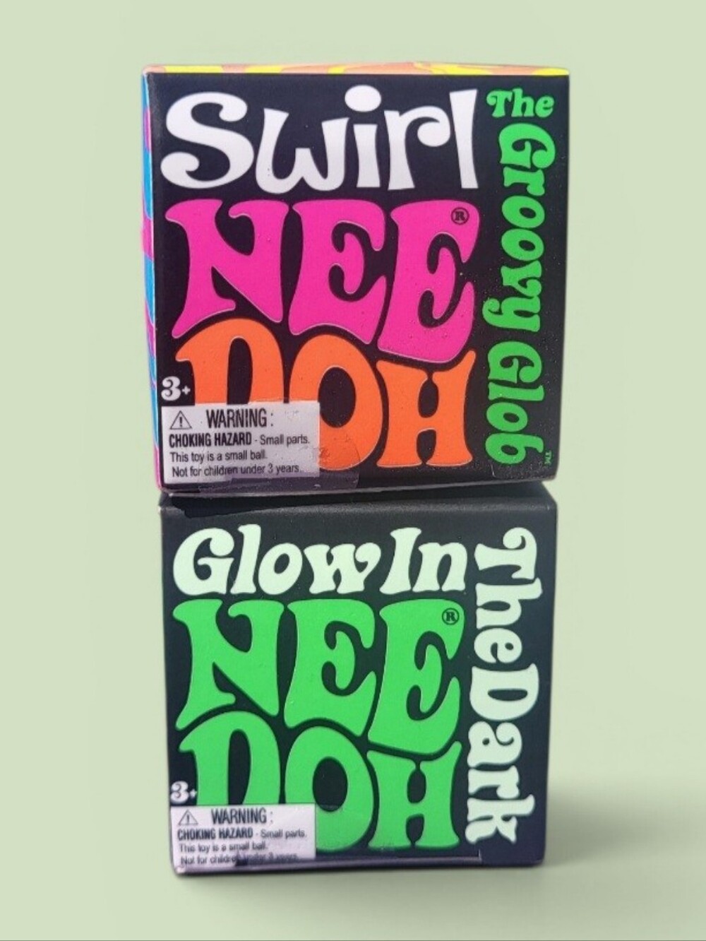 💚 NEEDOH Teenie Singles ✨️ Glow in the Dark & Pink Swirl Pair⚡️PRICE FIRM 🩷